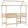 Loft bed with ladder and solid pine wood ceiling 90x190 cm by , Beds and slatted bases - Ref: Foro24-3282154, Price: 240,32 €...