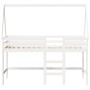 Cama alta escalera y techo madera maciza pino blanca 90x190 cm de , Camas y somieres - Ref: Foro24-3282109, Precio: 203,00 €,...