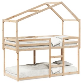 Bed with solid pine wood roof 90x200 cm by , Beds and slatted bases - Ref: Foro24-3282039, Price: 224,20 €, Discount: %