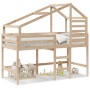 Loft bed with ladder and solid pine wood ceiling 90x200 cm by , Beds and slatted bases - Ref: Foro24-3281988, Price: 233,80 €...