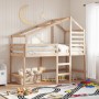 Loft bed with ladder and solid pine wood ceiling 90x200 cm by , Beds and slatted bases - Ref: Foro24-3281988, Price: 233,80 €...