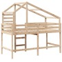 Loft bed with ladder and solid pine wood ceiling 90x200 cm by , Beds and slatted bases - Ref: Foro24-3281988, Price: 233,80 €...