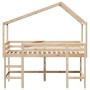 Loft bed with ladder and solid pine wood ceiling 80x200 cm by , Beds and slatted bases - Ref: Foro24-3282072, Price: 207,84 €...