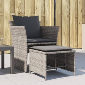 Gray synthetic rattan garden armchair with footrest by , Garden sets - Ref: Foro24-368618, Price: 122,99 €, Discount: %