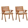 Dining garden chairs with cushions 2 units solid acacia wood by , Garden chairs - Ref: Foro24-3060789, Price: 194,88 €, Disco...