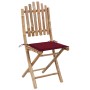 Folding garden chairs, 2 units, bamboo with cushions. by , Garden chairs - Ref: Foro24-3063996, Price: 112,40 €, Discount: %