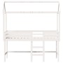 High bed with ladder and solid white pine wood roof 80x200 cm by , Beds and slatted bases - Ref: Foro24-3282147, Price: 256,7...