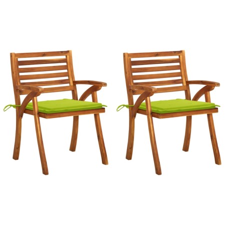 Garden dining chairs with cushions 2 pcs solid acacia wood by , Garden chairs - Ref: Foro24-3060813, Price: 196,06 €, Discoun...