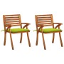 Sillas de comedor jardín con cojines 2 uds madera maciza acacia de , Sillas de jardín - Ref: Foro24-3060813, Precio: 195,34 €...