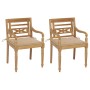 Batavia chairs 2 pcs solid teak with beige cushions by , Garden chairs - Ref: Foro24-3062130, Price: 247,47 €, Discount: %