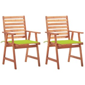 Garden dining chairs 2 pcs solid acacia wood and cushions by , Garden chairs - Ref: Foro24-3064331, Price: 133,08 €, Discount: %