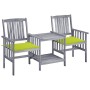 Garden chairs with table and solid acacia wood cushions by , Garden sets - Ref: Foro24-3061313, Price: 159,84 €, Discount: %