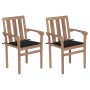 Garden chairs 2 units with black teak wood cushions by , Garden chairs - Ref: Foro24-3062215, Price: 231,87 €, Discount: %