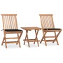 Folding garden dining set 3 pieces teak wood cushions by , Garden sets - Ref: Foro24-3063205, Price: 162,06 €, Discount: %