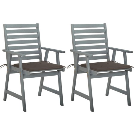 Garden dining chairs 2 pcs solid acacia wood with cushions by , Garden chairs - Ref: Foro24-3064409, Price: 173,90 €, Discoun...