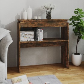 Smoked oak plywood console table 80x30x80 cm by , Side tables - Ref: Foro24-815216, Price: 42,27 €, Discount: %