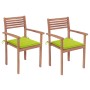 Garden chairs 2 pcs teak wood and bright green cushions by , Garden chairs - Ref: Foro24-3062273, Price: 182,92 €, Discount: %