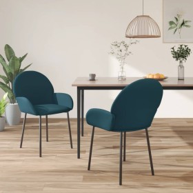 Sillas de comedor 2 unidades terciopelo azul de , Sillas de comedor - Ref: Foro24-344762, Precio: 115,62 €, Descuento: %