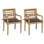 Batavia chairs 2 units solid teak with taupe gray cushions by , Garden chairs - Ref: Foro24-3062135, Price: 247,74 €, Discoun...