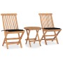 Folding garden dining set 3 pieces teak wood cushions by , Garden sets - Ref: Foro24-3063178, Price: 184,34 €, Discount: %