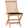 Folding garden dining set 3 pieces teak wood cushions by , Garden sets - Ref: Foro24-3063178, Price: 168,36 €, Discount: %