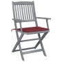 Folding garden chairs 2 pcs cushions solid acacia wood by , Garden chairs - Ref: Foro24-3064491, Price: 120,42 €, Discount: %