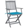 Folding garden chairs 6 pcs solid acacia wood cushions by , Garden chairs - Ref: Foro24-3065417, Price: 307,99 €, Discount: %