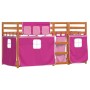 Bunk bed with curtains solid pink pine wood 80x200 cm by , Beds and slatted bases - Ref: Foro24-3283924, Price: 174,89 €, Dis...