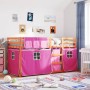 Bunk bed with curtains solid pink pine wood 80x200 cm by , Beds and slatted bases - Ref: Foro24-3283924, Price: 174,89 €, Dis...