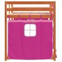 Bunk bed with curtains solid pink pine wood 80x200 cm by , Beds and slatted bases - Ref: Foro24-3283924, Price: 174,89 €, Dis...