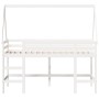 Cama alta escalera y techo madera maciza pino blanca 90x190 cm de , Camas y somieres - Ref: Foro24-3282115, Precio: 203,39 €,...