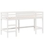 Cama alta escalera y techo madera maciza pino blanca 90x190 cm de , Camas y somieres - Ref: Foro24-3282115, Precio: 203,39 €,...