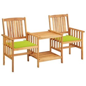 Garden chairs and table with solid acacia wood cushions by , Garden sets - Ref: Foro24-3061286, Price: 145,15 €, Discount: %