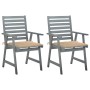 Garden dining chairs 2 pcs solid acacia wood with cushions by , Garden chairs - Ref: Foro24-3064404, Price: 173,90 €, Discoun...