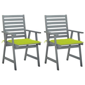 Garden dining chairs 2 pcs solid acacia wood with cushions by , Garden chairs - Ref: Foro24-3064412, Price: 153,99 €, Discoun...