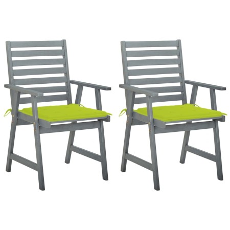 Garden dining chairs 2 pcs solid acacia wood with cushions by , Garden chairs - Ref: Foro24-3064412, Price: 153,99 €, Discoun...