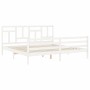 Estructura cama de matrimonio con cabecero madera maciza blanco de vidaXL, Camas y somieres - Ref: Foro24-3194977, Precio: 14...