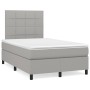 Boxspringbett mit Matratze und LED-hellgrauem Stoff 120x190 cm von , Betten und Lattenroste - Ref: Foro24-3270197, Preis: 420...