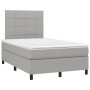 Cama box spring con colchón y LED tela gris claro 120x190 cm de , Camas y somieres - Ref: Foro24-3270197, Precio: 420,25 €, D...