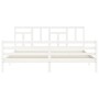 Estructura cama de matrimonio con cabecero madera maciza blanco de vidaXL, Camas y somieres - Ref: Foro24-3194977, Precio: 14...