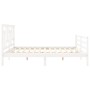 Estructura cama de matrimonio con cabecero madera maciza blanco de vidaXL, Camas y somieres - Ref: Foro24-3194977, Precio: 14...