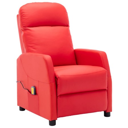 Sillón de masaje de cuero sintético rojo de vidaXL, Sillones de masaje eléctricos - Ref: Foro24-321364, Precio: 168,15 €, Des...