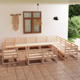 Juego de muebles de jardín 12 piezas madera maciza de pino de , Conjuntos de jardín - Ref: Foro24-3075954, Precio: 683,67 €, ...