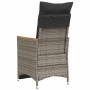 Garden recliner with gray synthetic rattan cushions by , Garden chairs - Ref: Foro24-365665, Price: 119,27 €, Discount: %