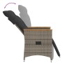 Garden recliner with gray synthetic rattan cushions by , Garden chairs - Ref: Foro24-365665, Price: 119,27 €, Discount: %