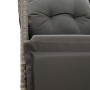 Garden recliner with gray synthetic rattan cushions by , Garden chairs - Ref: Foro24-365665, Price: 119,27 €, Discount: %