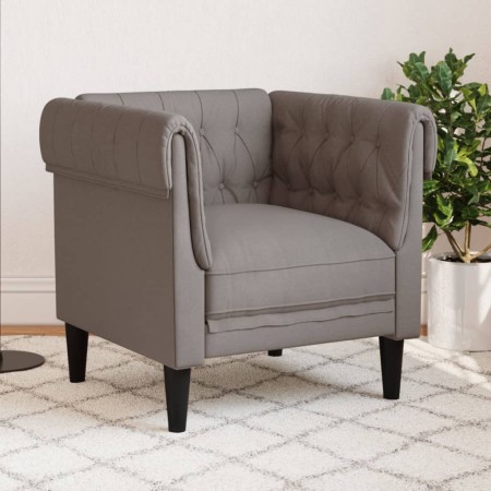 Sillón Chesterfield de tela gris taupé de , Sofás - Ref: Foro24-372543, Precio: 185,29 €, Descuento: %