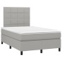 Box spring bed with light gray fabric mattress 120x190 cm by , Beds and slatted bases - Ref: Foro24-3269881, Price: 409,52 €,...