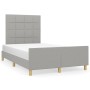 Estructura de cama con cabecero tela gris claro 120x190 cm de , Camas y somieres - Ref: Foro24-3270513, Precio: 170,37 €, Des...