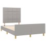 Bed frame with headboard light gray fabric 120x190 cm by , Beds and slatted bases - Ref: Foro24-3270513, Price: 170,99 €, Dis...